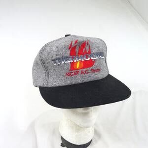 K-Products Thermolyne Flames Fire Gray Black Denim Hat Snapback